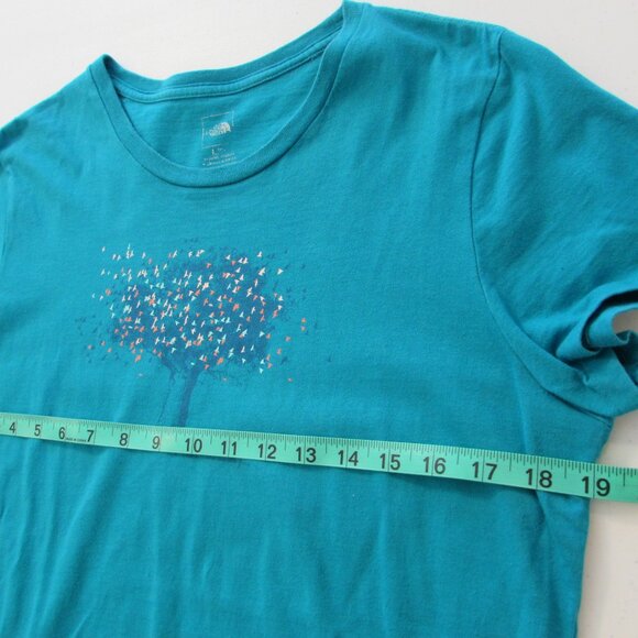The North Face Teal Cotton Tree and Birds Tee Large - Picture 8 of 11